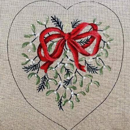Cœur de Noël au Gui - Annie Bouquet, Tapisserie De France