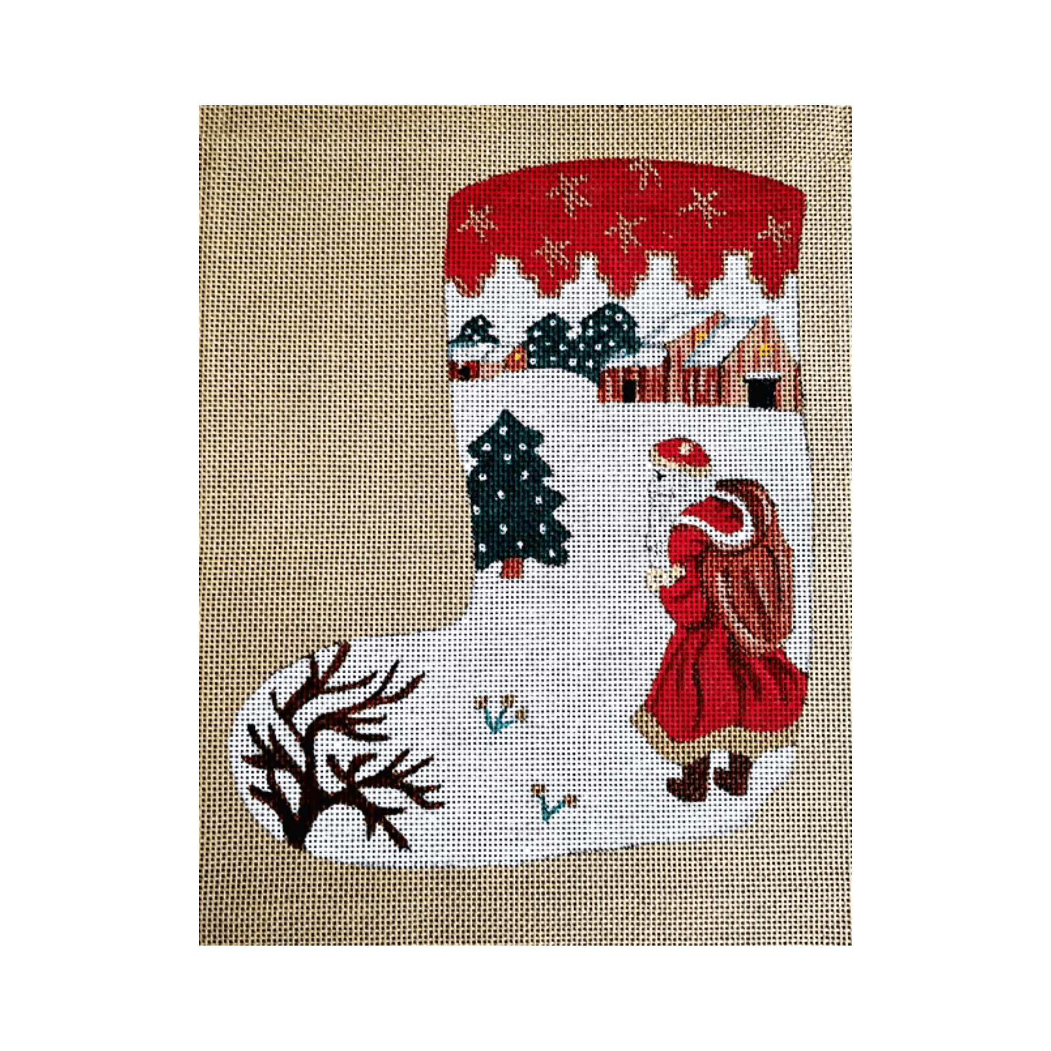 La Chaussette de Noël "Douceur d'Hiver " - Annie Bouquet, Tapisserie De France