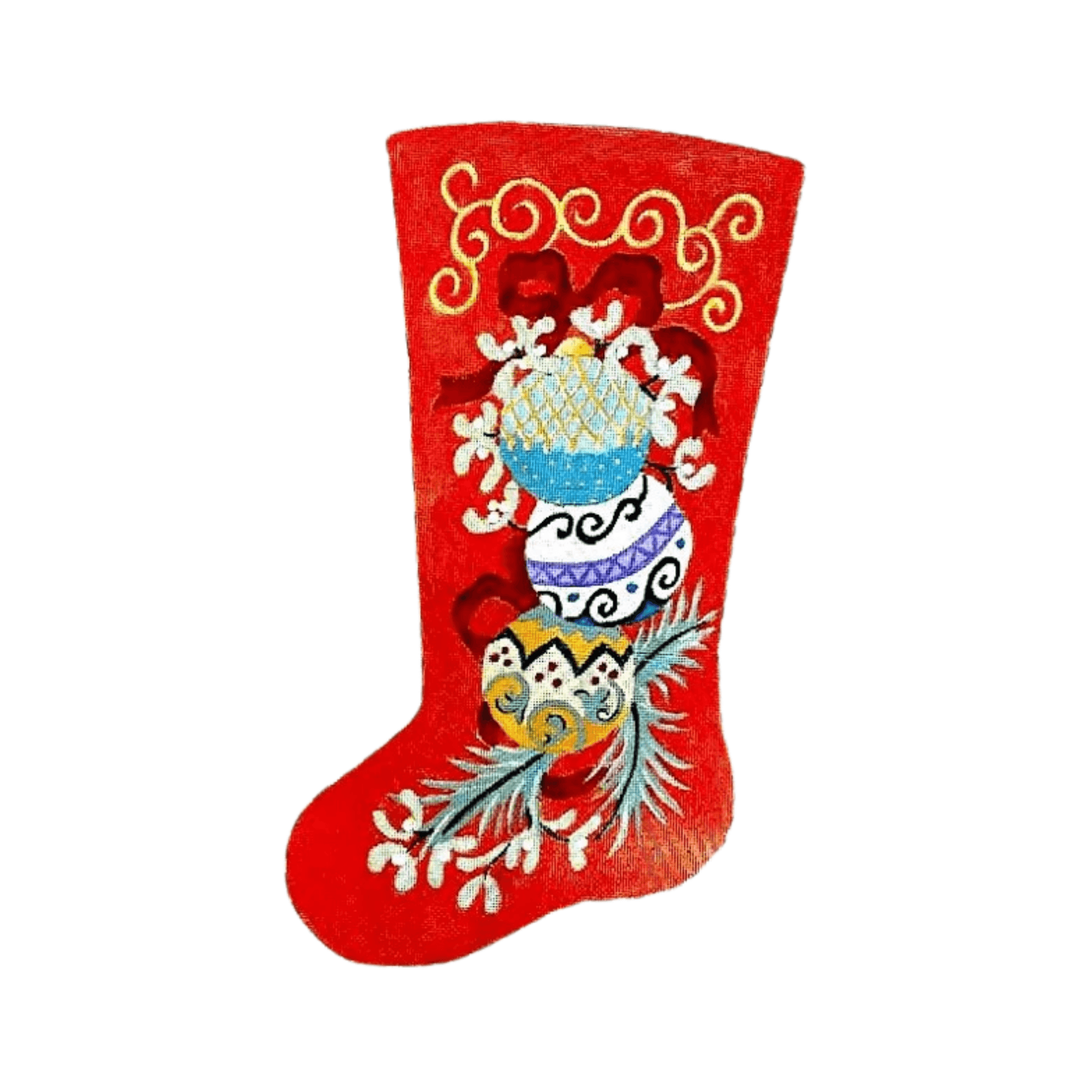 La Chaussette aux Boules de Noël - Annie Bouquet, Tapisserie De France