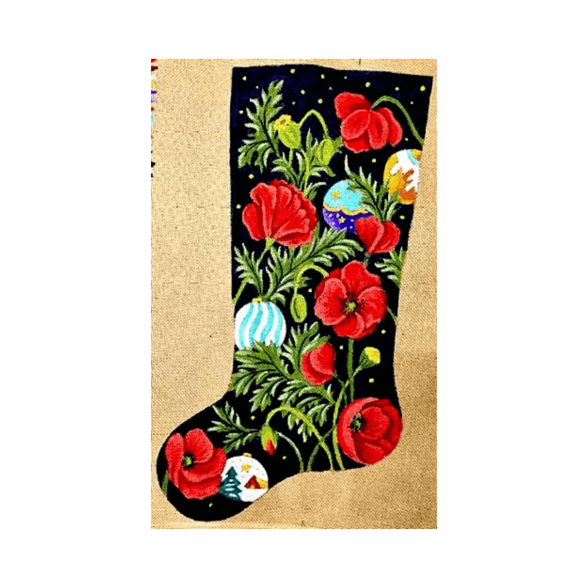 La Chaussette aux Coquelicots Festifs - Annie Bouquet, Tapisserie De France