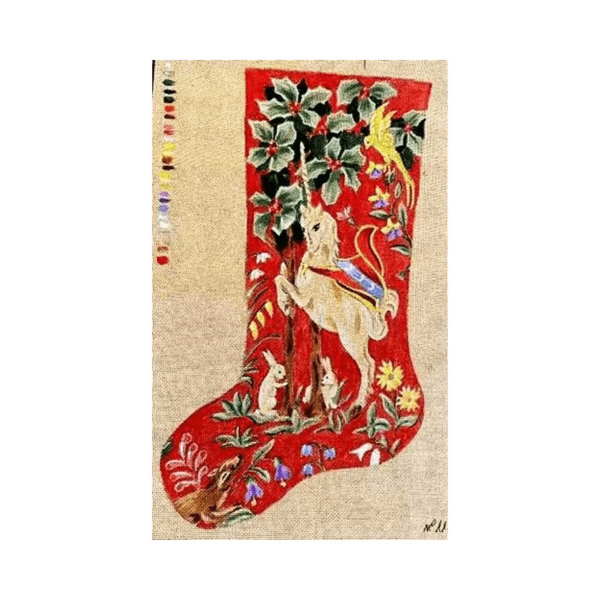 La Chaussette de Noël "La Licorne" - Annie Bouquet, Tapisserie De France