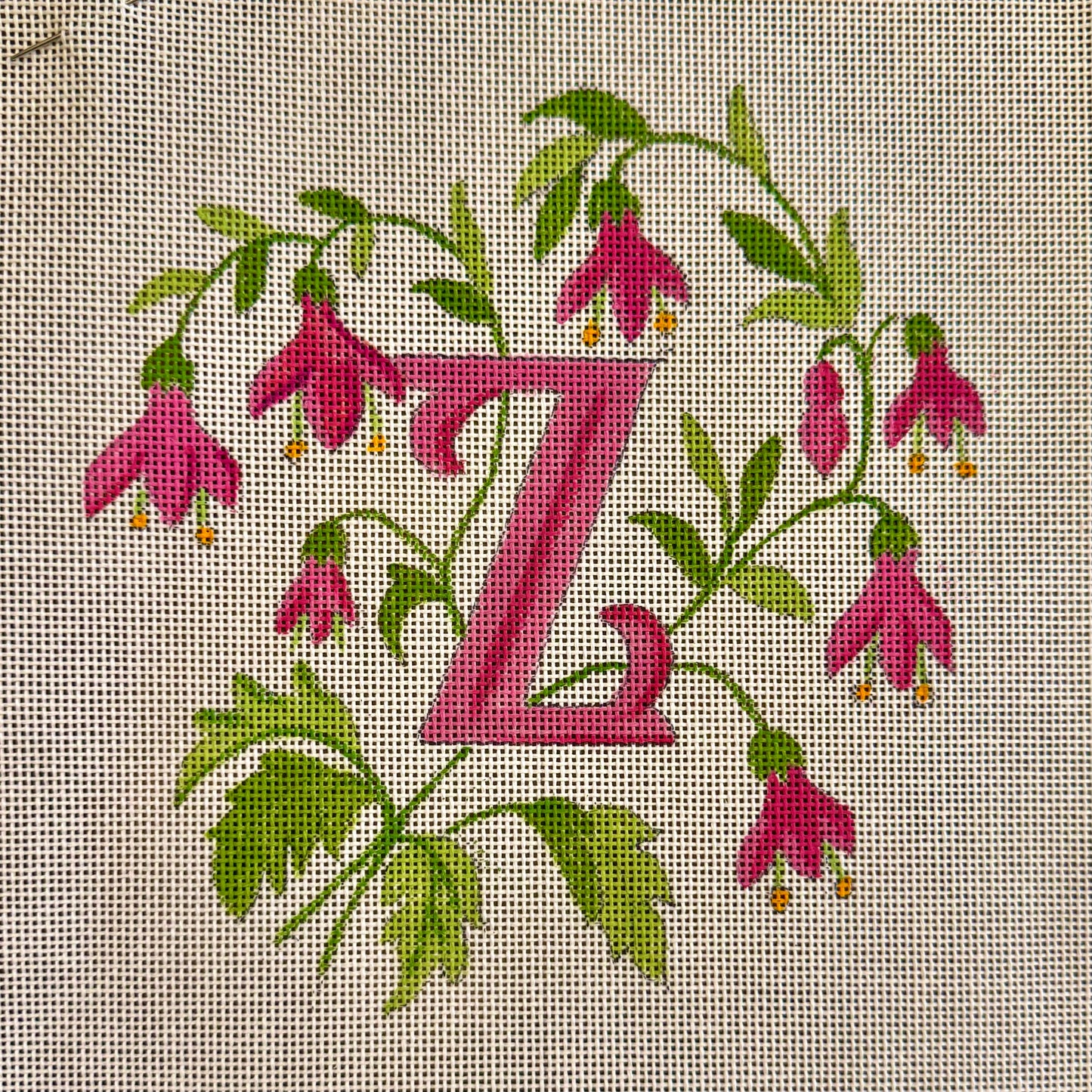 INITIALS IN PINK FUCHSIAS