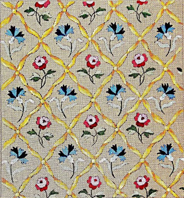 Le Croisillon Floral Doré - Annie Bouquet, Tapisserie De France