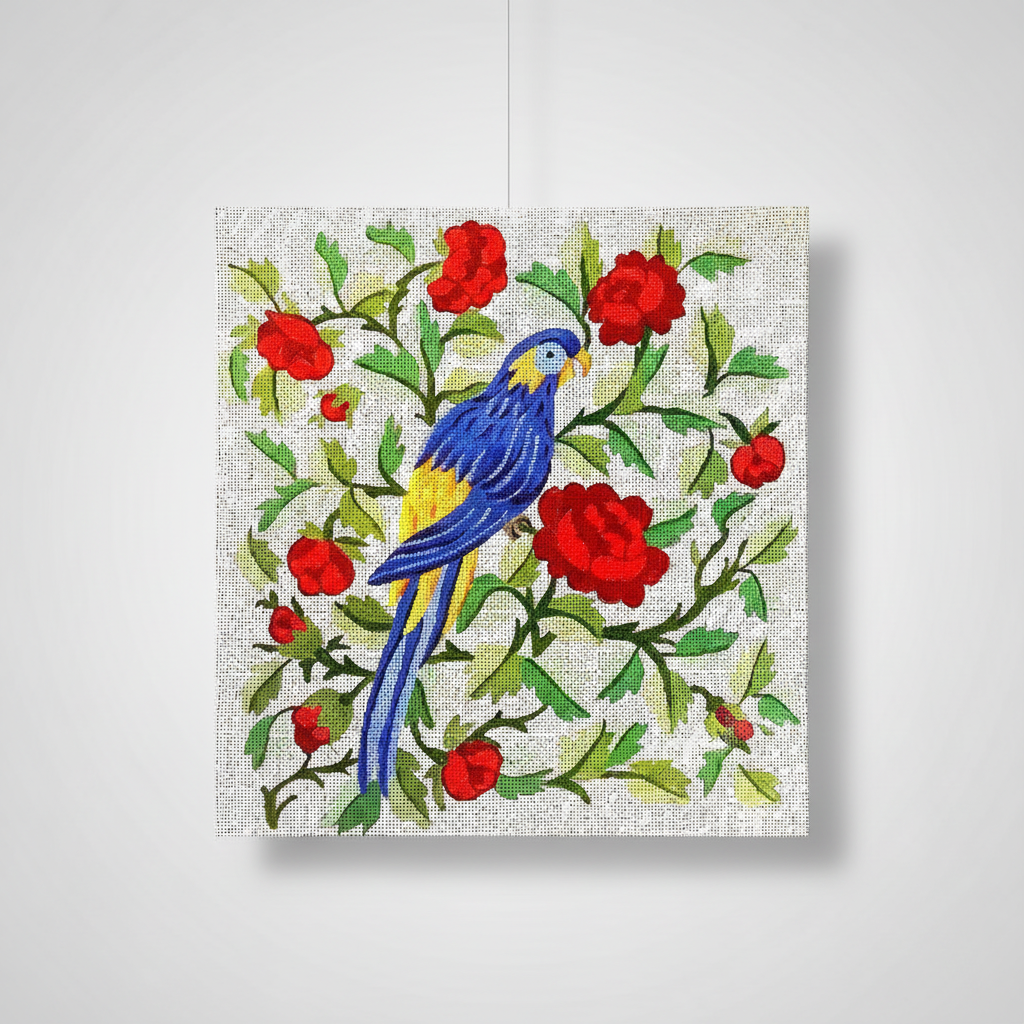 THE PARROT WITH FLOWERS