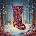 LA CHAUSSETTE DE NOËL "JOUETS ET FEUILLAGES"