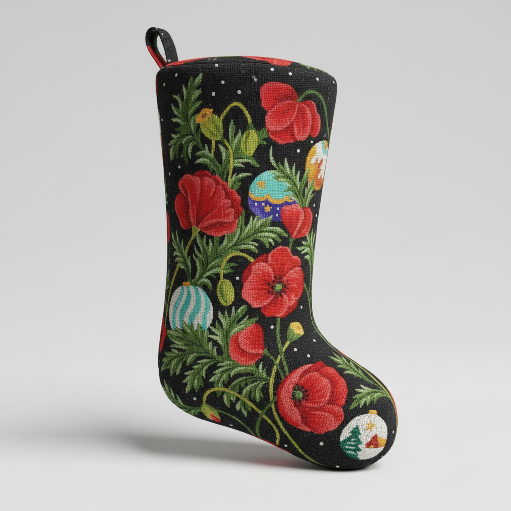 THE CHRISTMAS STOCKING "FESTIVE POPPIES"