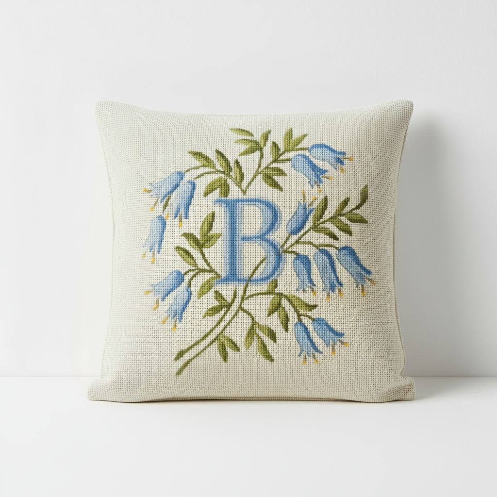 INITIALES EN CLOCHETTES BLEUS