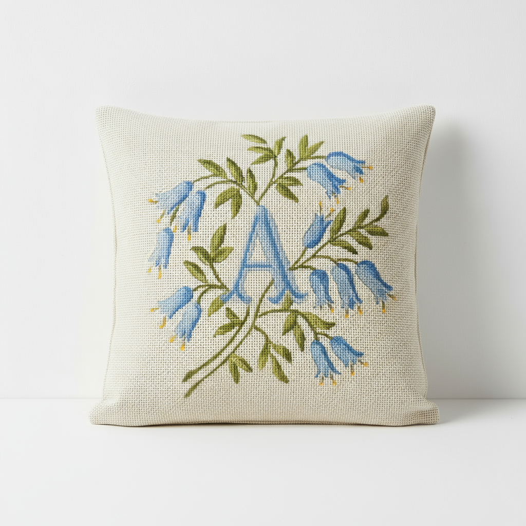 INITIALES EN CLOCHETTES BLEUS