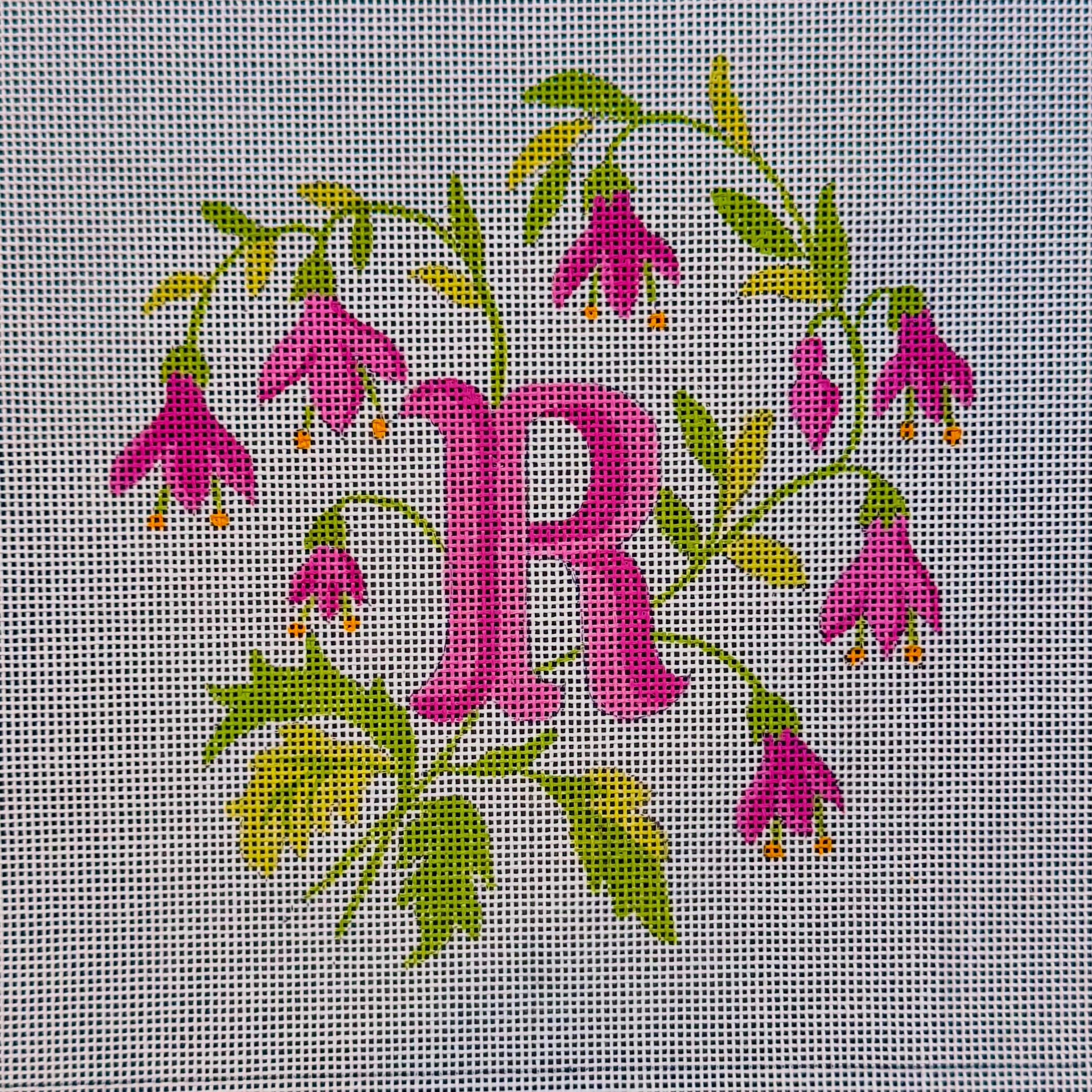 INITIALS IN PINK FUCHSIAS