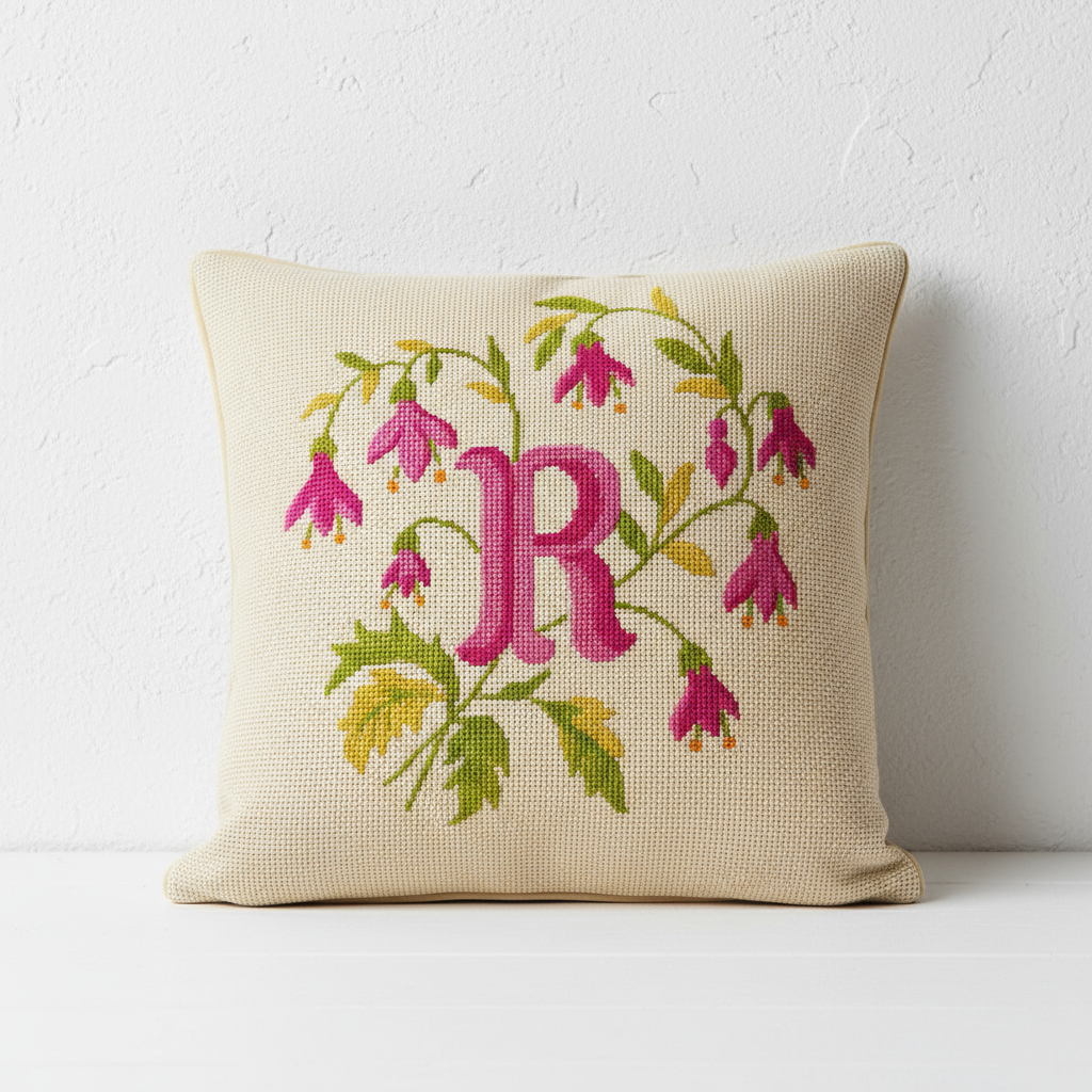 INITIALS IN PINK FUCHSIAS