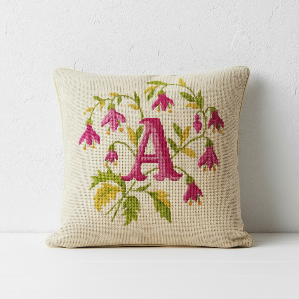 INITIALS IN PINK FUCHSIAS