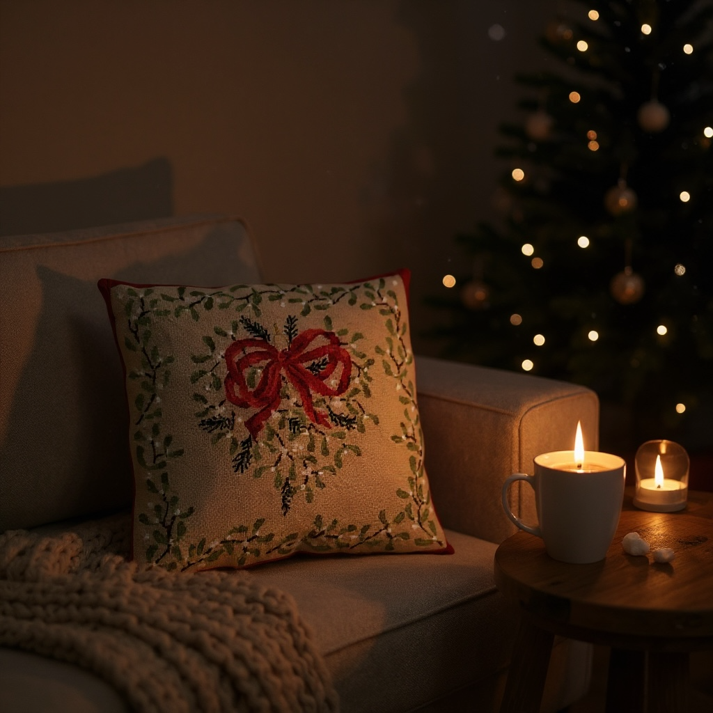 ORNATE MISTLETOE CHRISTMAS HEART