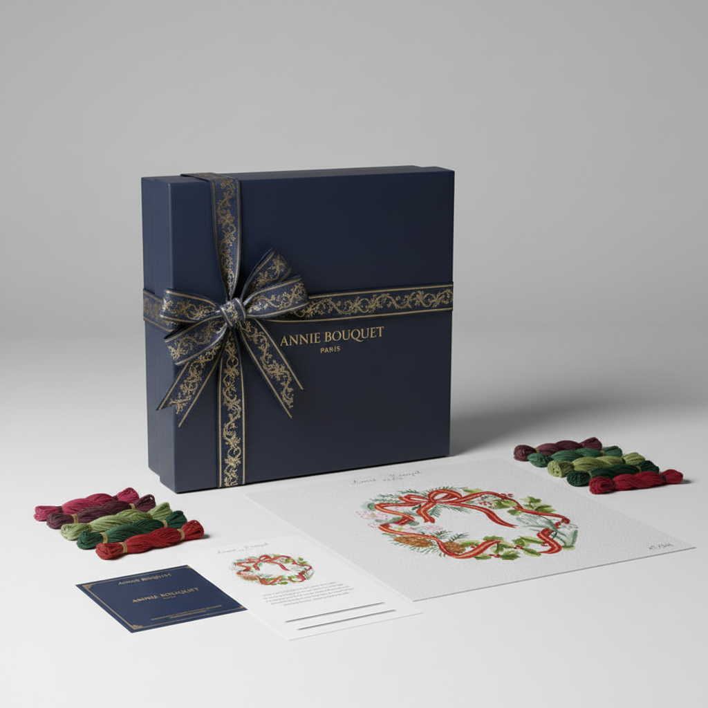 Couronne d’hiver au ruban noué