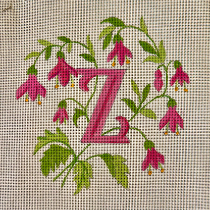 INITIALS IN PINK FUCHSIAS