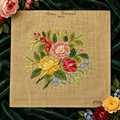 Le bouquet de roses et de myosotis