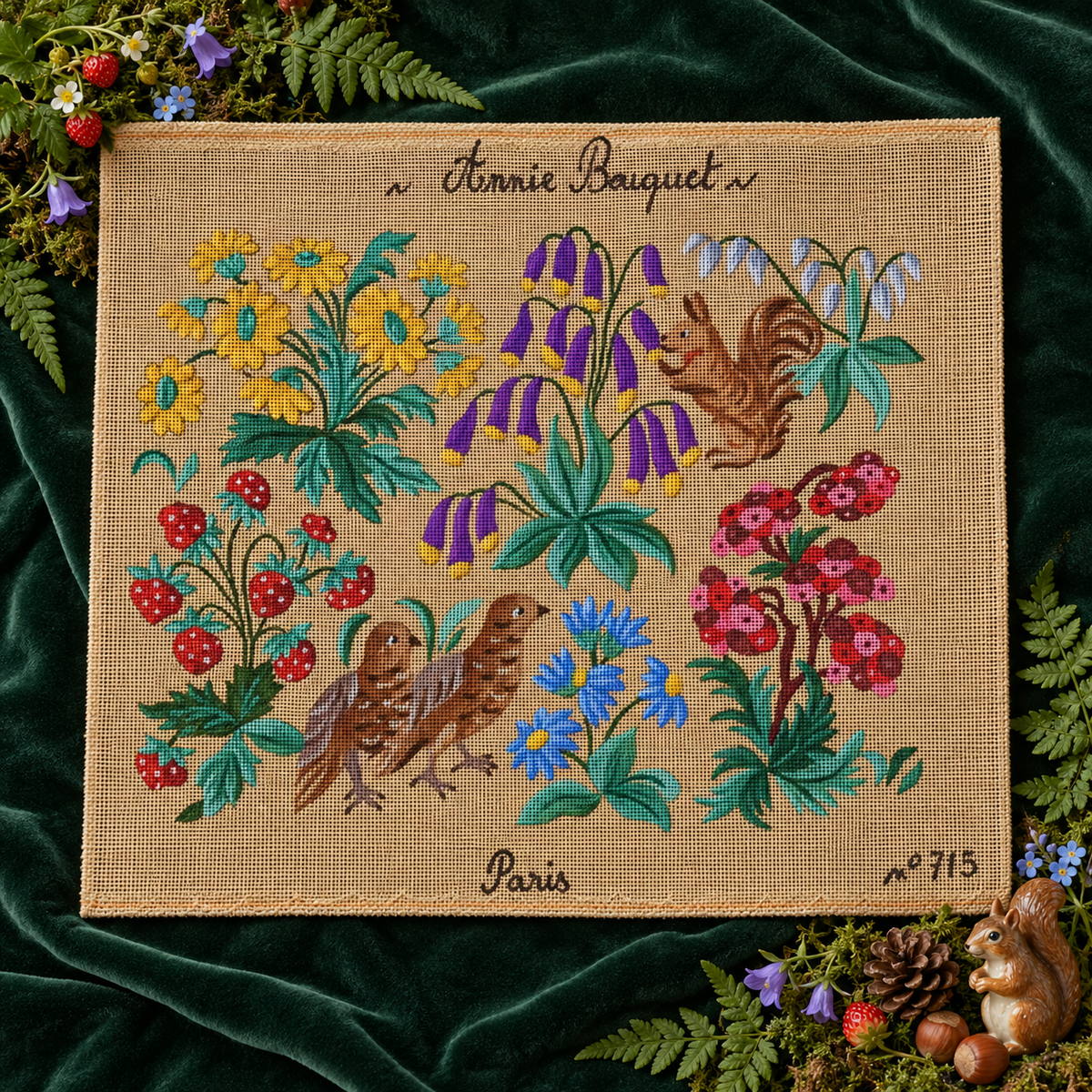 Le jardin aux fraises et à l'écureuil