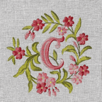 INITIALES EN GERANIUMS ROSES