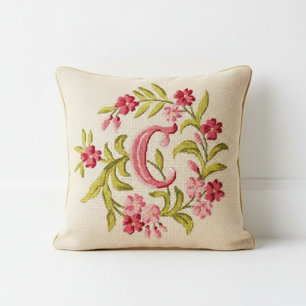 INITIALS IN PINK GERANIUMS