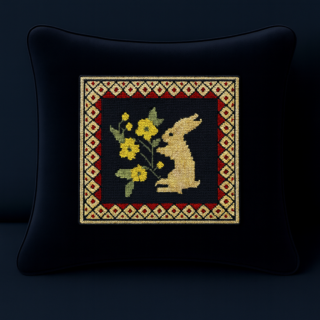 THE RABBIT WITH YELLOW FLOWERS