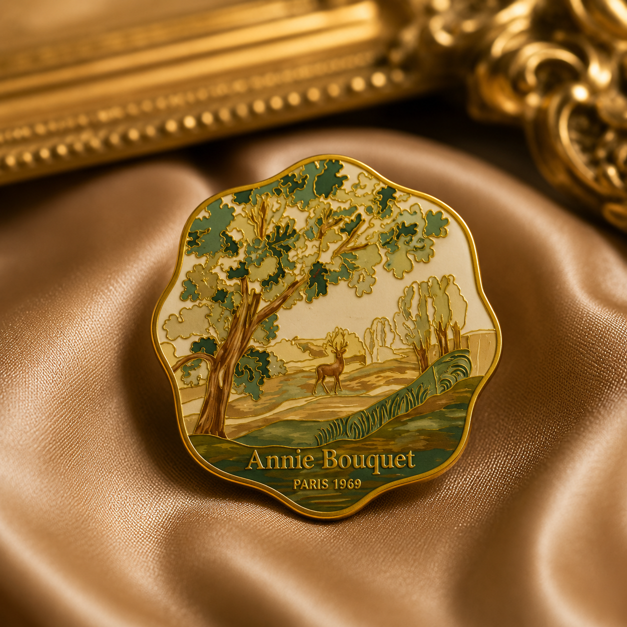 "The Verdure with Stag" Needle Holder