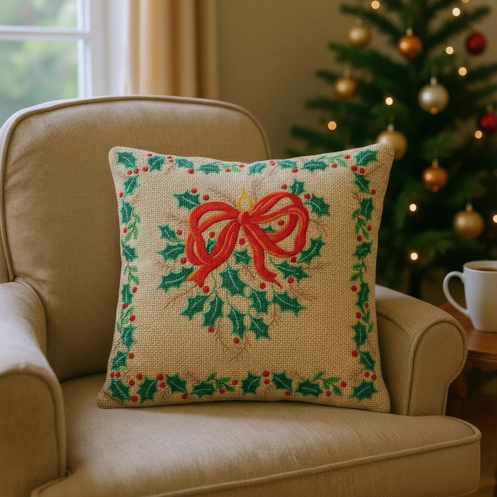 ORNATE HOLLY CHRISTMAS HEART