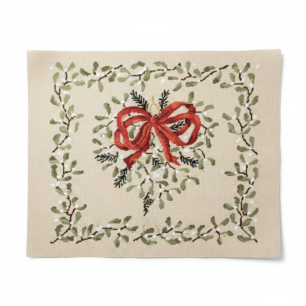 ORNATE MISTLETOE CHRISTMAS HEART
