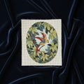 Canevas peint main L oiseau des verdures