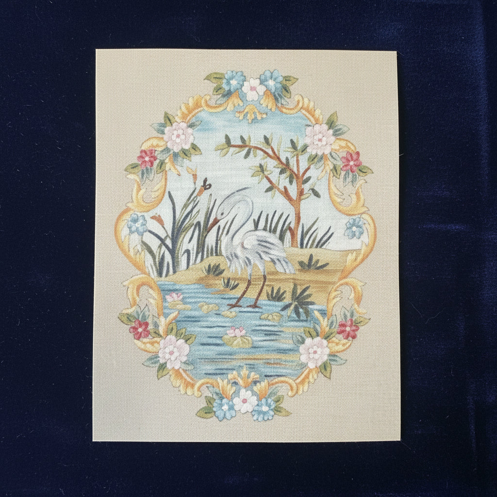 Canevas peint main Le heron