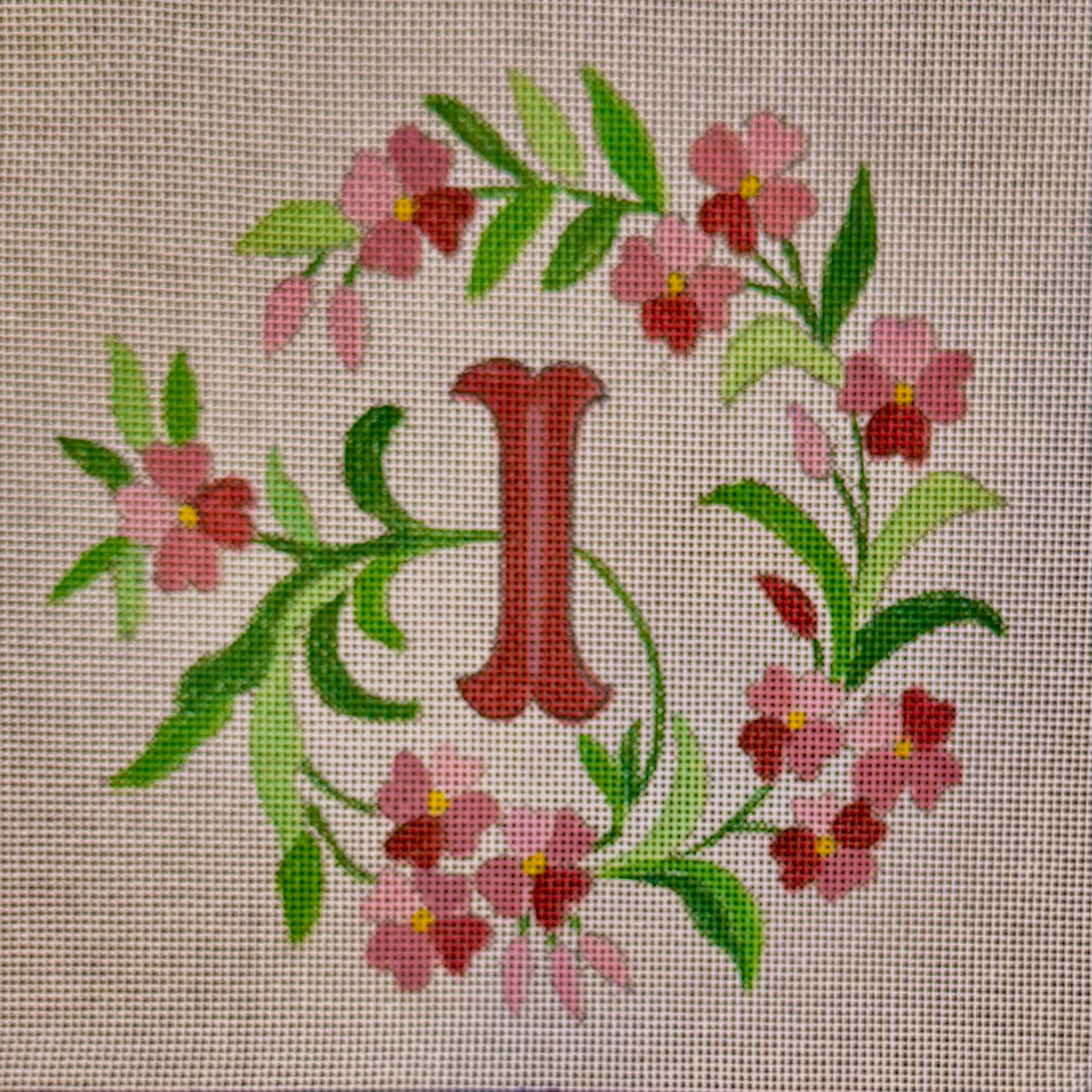 INITIALS IN PINK GERANIUMS