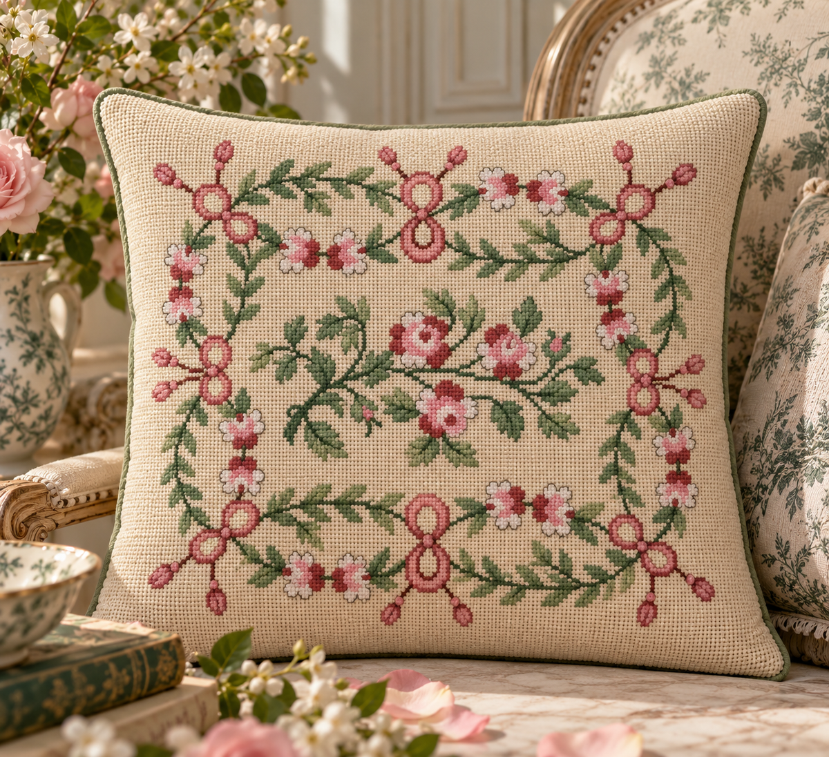 La couronne de nœuds roses