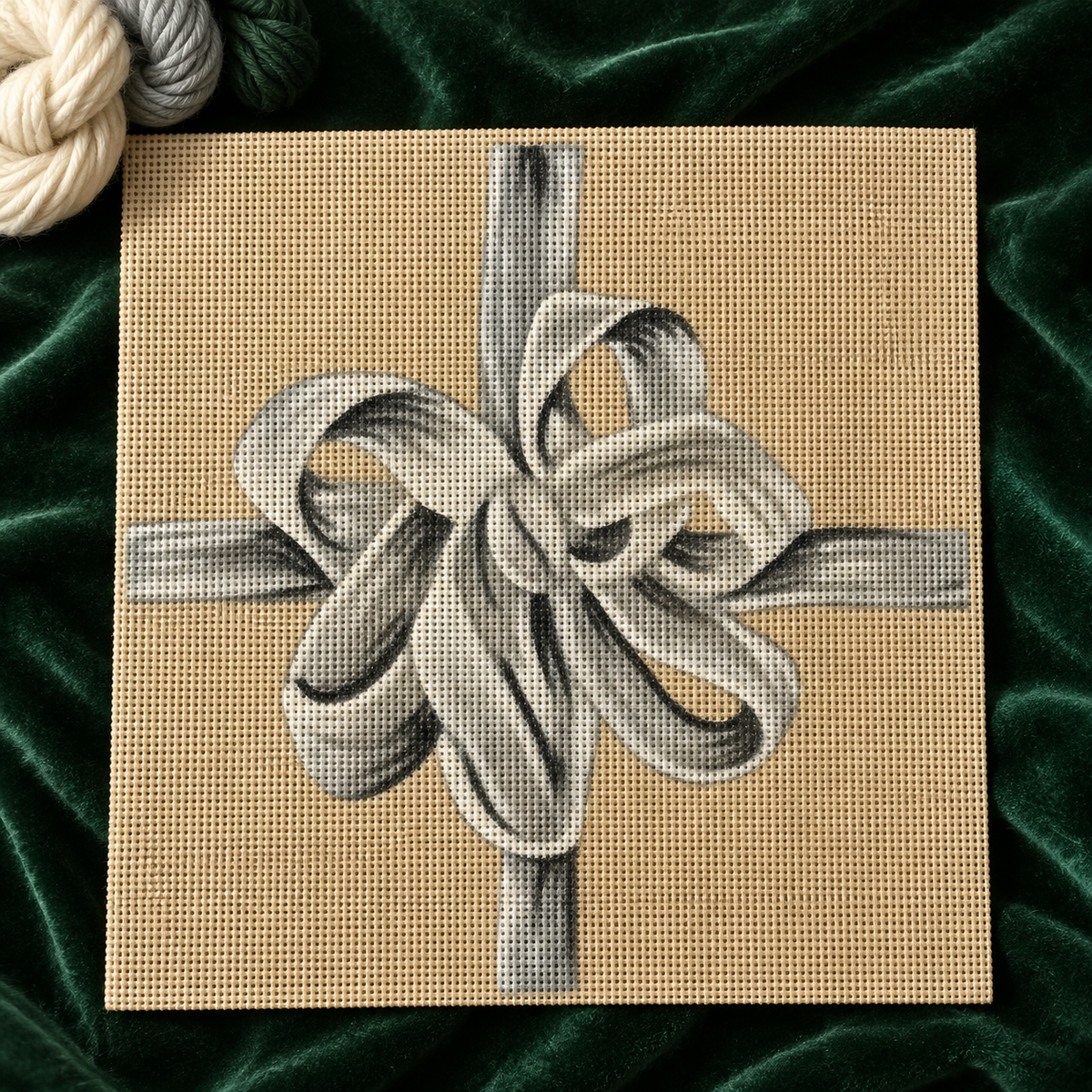 White Ribbon Bow - Canvas Annie Bouquet Paris