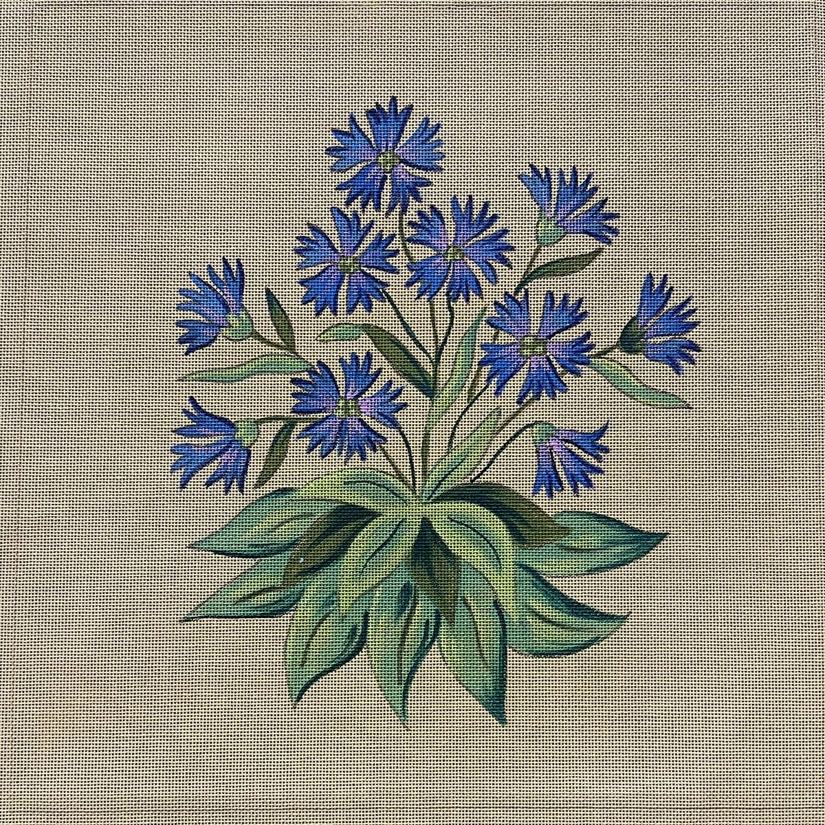 Bleuets sauvages, canevas peint à la main Annie Bouquet