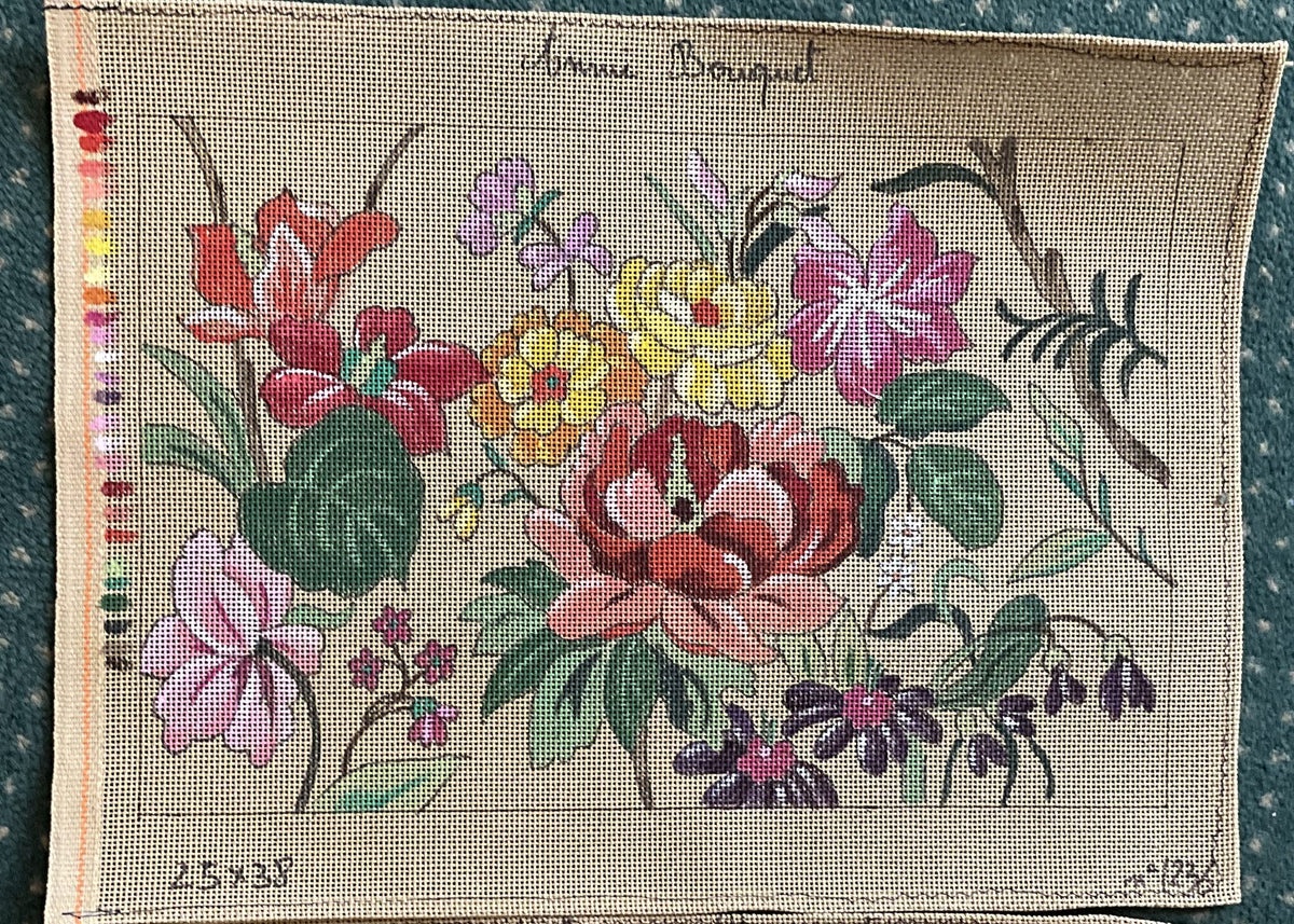 Bouquet de jardin, canevas peint à la main Annie Bouquet