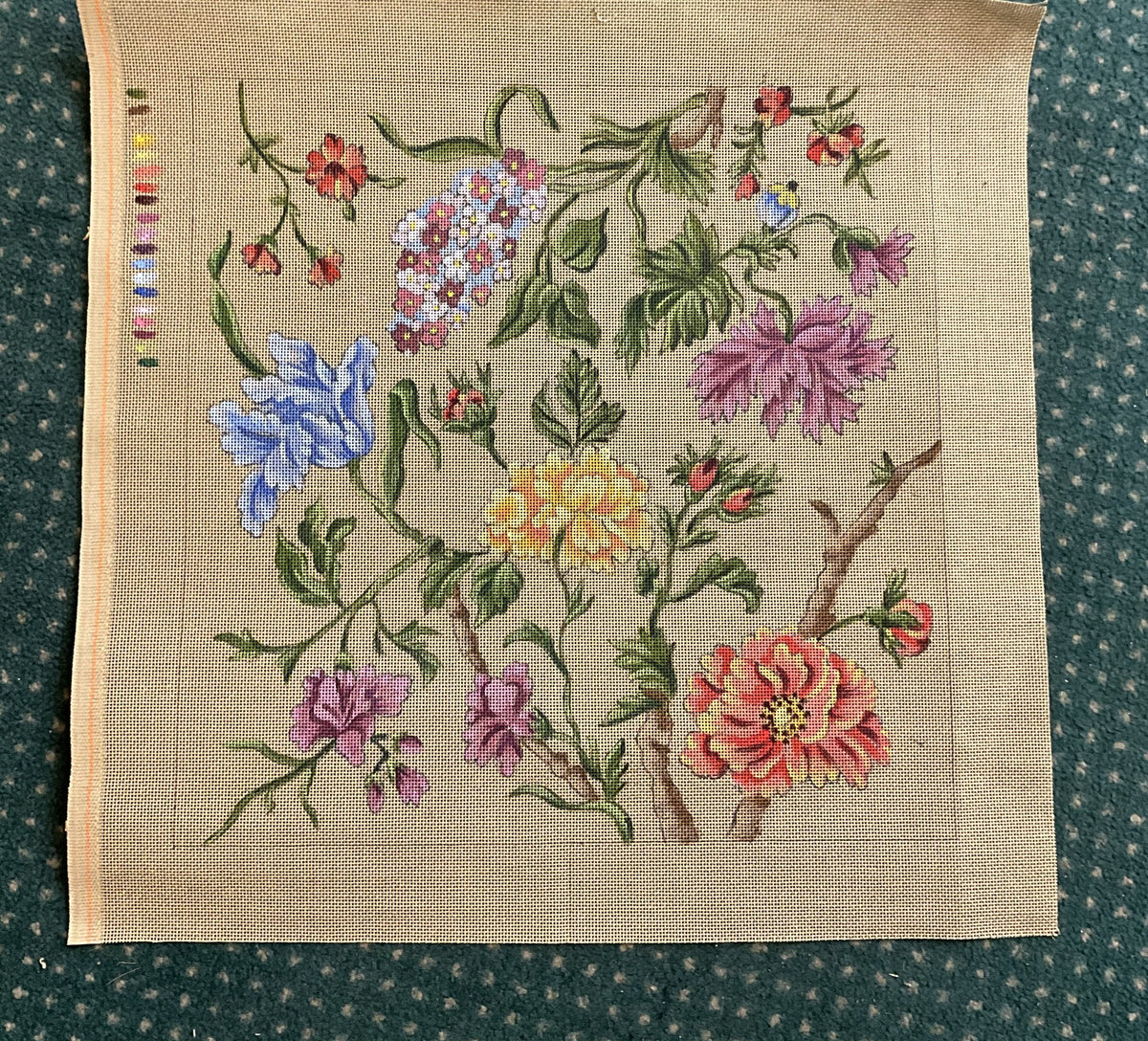 La branche fleurie, canevas peint à la main Annie Bouquet