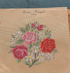 Roses et marguerites, canevas peint à la main Annie Bouquet n°318