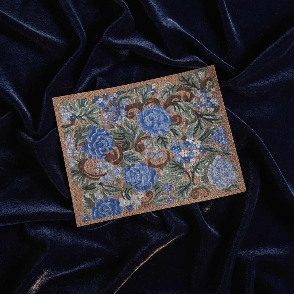 BOUQUET DE ROSES BLEUES - canevas Annie Bouquet (coufle 00390)
