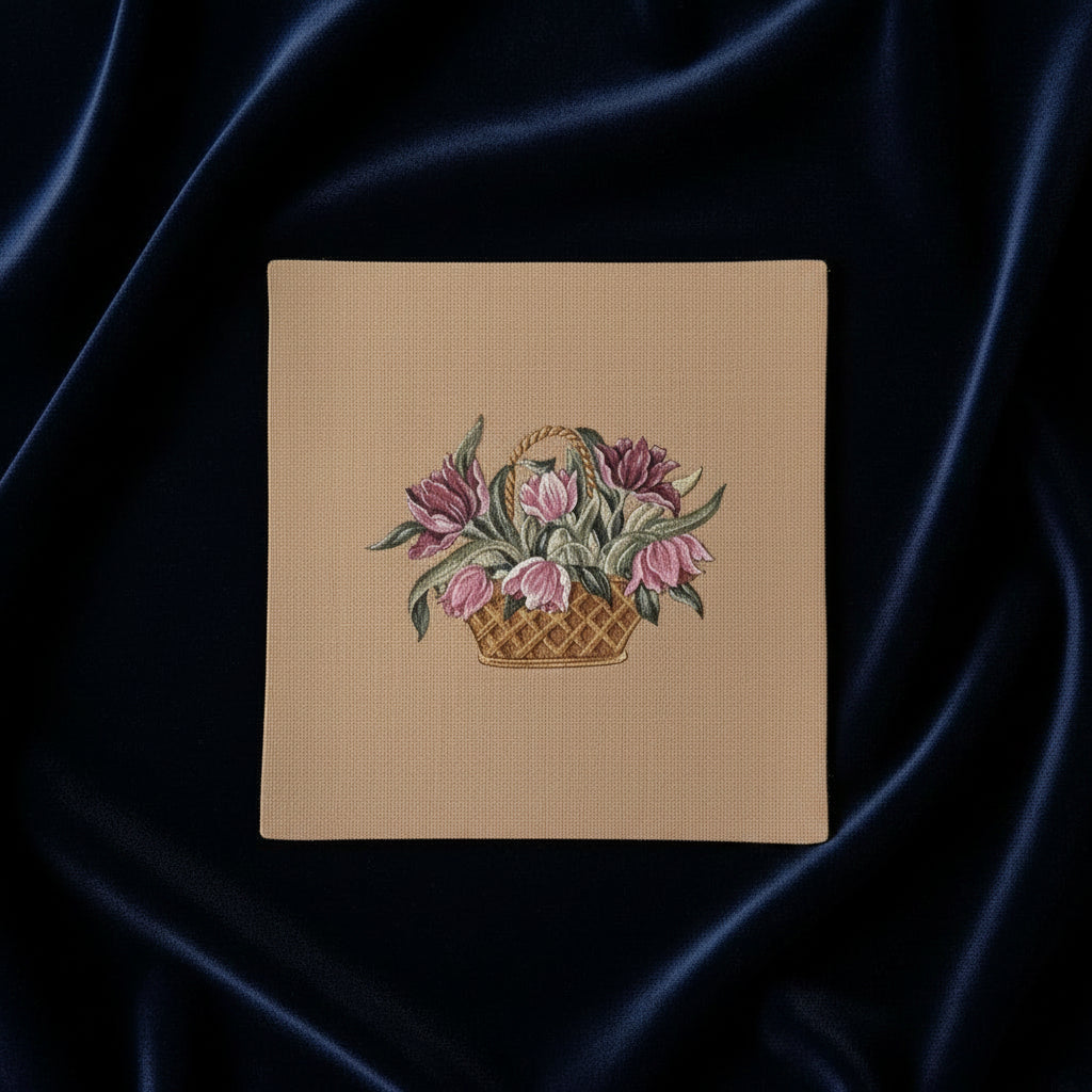 LE PANIER DE TULIPES - canevas Annie Bouquet (coufle 01076)