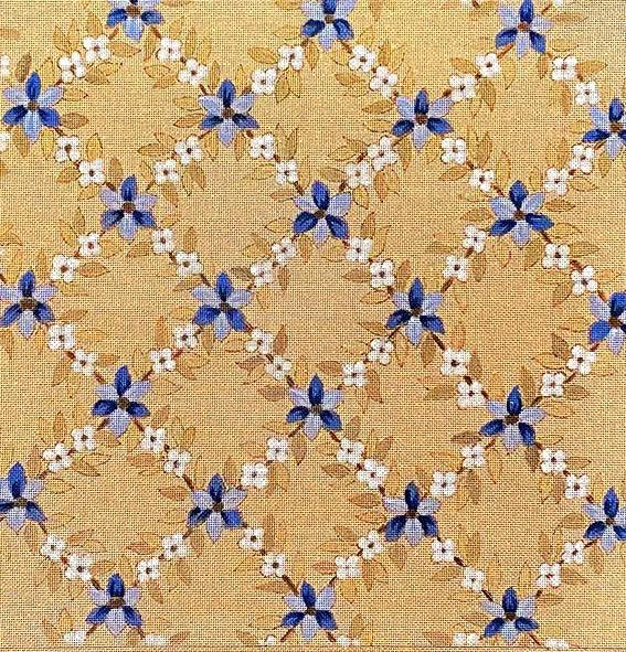 Croisillons Floraux en Camaïeu de Bleu - Annie Bouquet, Tapisserie De France 