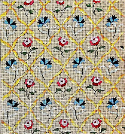 Le Croisillon Floral Doré - Annie Bouquet, Tapisserie De France 
