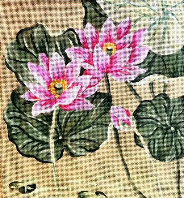 Lotus Roses - Annie Bouquet, Tapisserie De France 
