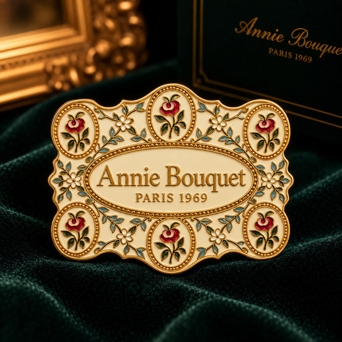 Porte-aiguille aimanté Le Médaillon aux Roses, Annie Bouquet