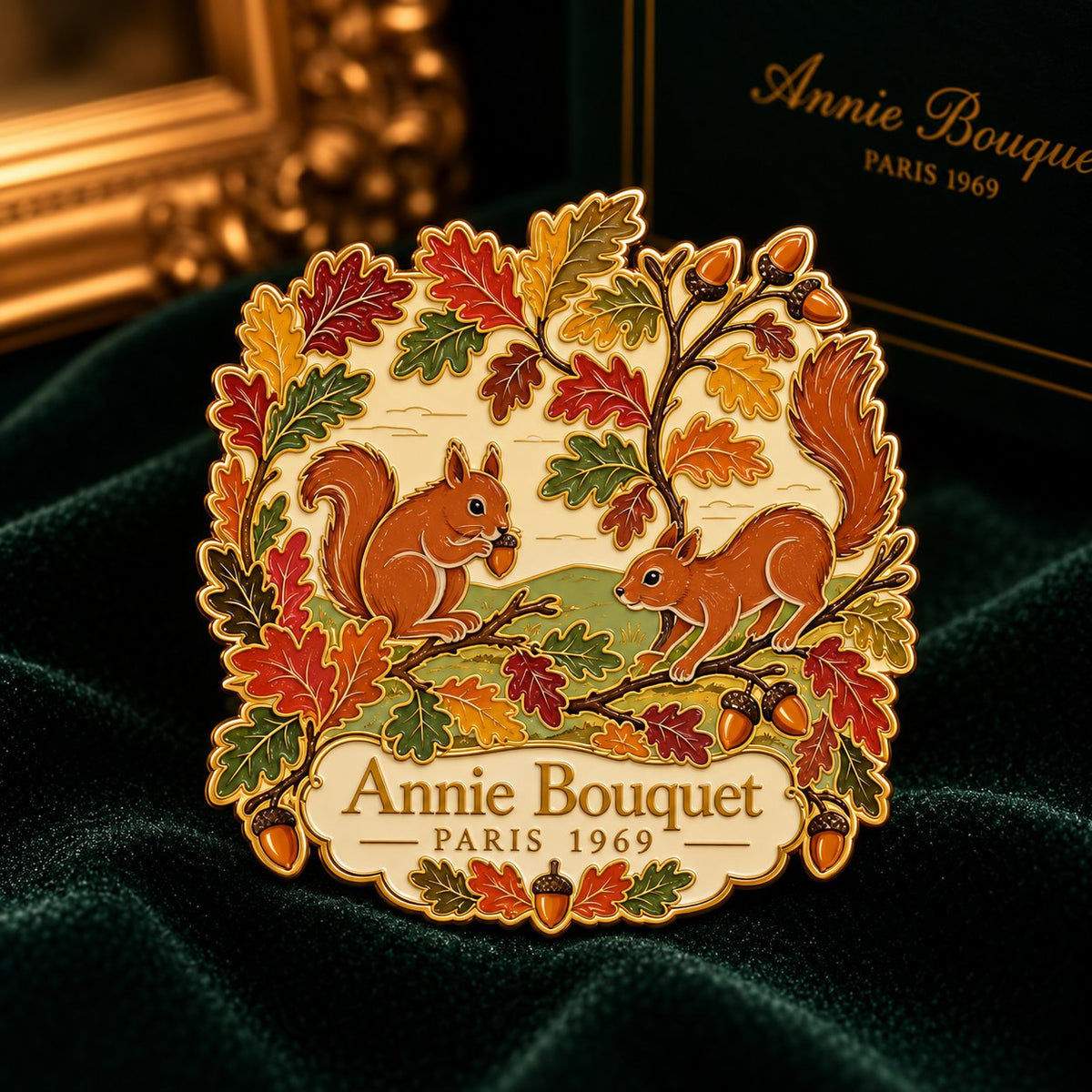 Porte-aiguille aimanté Les Écureuils d'Automne, Annie Bouquet