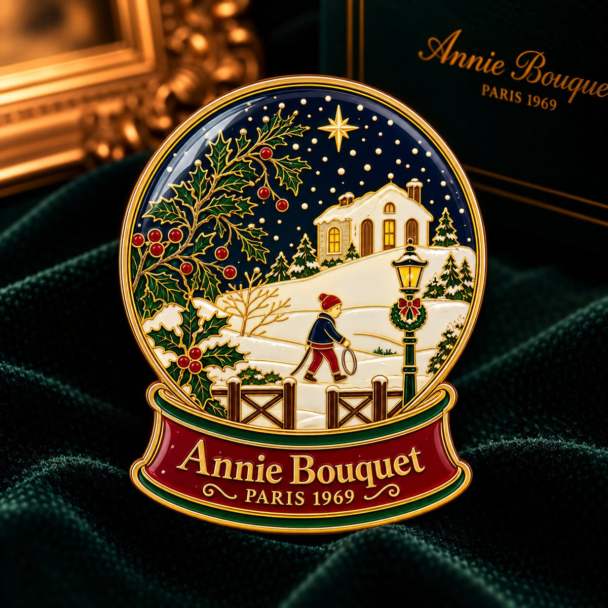 Porte-aiguille aimanté Le Soir de Noël, Annie Bouquet