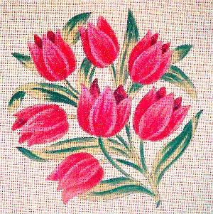 Les Tulipes Rouges - Annie Bouquet, Tapisserie De France 