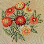 Les Zinnias - Annie Bouquet, Tapisserie De France 