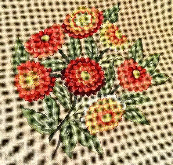 Les Zinnias - Annie Bouquet, Tapisserie De France 